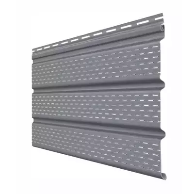 Софит пластиковый тройной, перфорированный Classic Серый графит 3000*341/ 303мм Grand Line