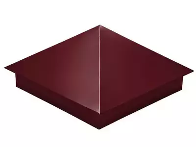 Колпак на столб 390*390мм сталь 0,4мм Полиэстер Россия Grand Line RAL 3005 (вишневый)