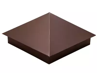 Колпак на столб 390*390мм сталь 0,4мм Полиэстер Россия Grand Line RAL 8017 (коричневый)
